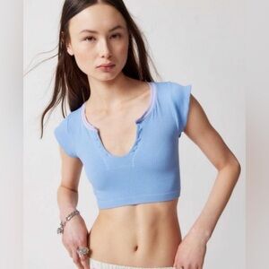 Urban Outfitters Out from Under Go for Gold Blue and Pink Top